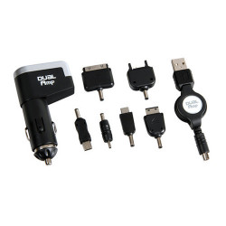USB-s autós töltő, 6 csatlakozási lehetőség gyűjtővel 12-24V