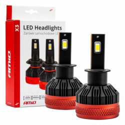 LED izzók H3 X3 Series AMiO fényszórók (+canbus)