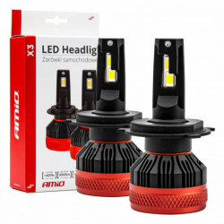 LED fényszórók H4 X3 Series AMiO (+canbus)