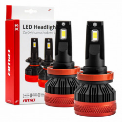 LED H8/H9/H11 főfényszórók X3 Series AMiO (+canbus)