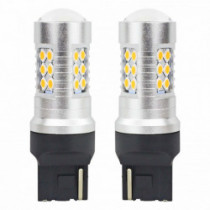 LED izzók CANBUS 3030 24SMD T20 7440 WY21W Narancssárga 12V/24V 2db