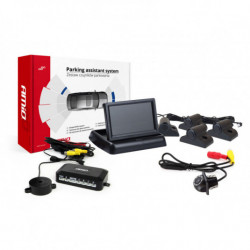 Parkolási asszisztensek TFT02 4,3 HD-305-LED kamerával 4 szenzoros fekete Truck