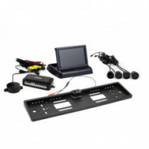 TFT02 4,3" parkolóasszisztens HD-402-LED kamerával 4-szenzoros, fekete