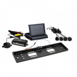 TFT02 4,3" parkolóasszisztens HD-402-LED kamerával 4-szenzoros, fekete