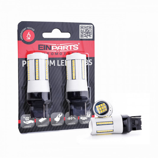 W21W LED izzó (66 x SMD 2016) narancssárga canbus