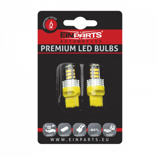 W21W LED izzó (30 x SMD 3020) narancssárga canbus