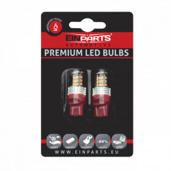 W21/5W LED izzó (30 x SMD 3020) piros canbus 7443ck 12/24V