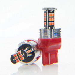 W21/5W LED izzó (30 x SMD 3020) piros canbus 7443ck 12/24V