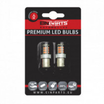 P21W LED izzó (30 x SMD 3020) piros canbus 12/24V