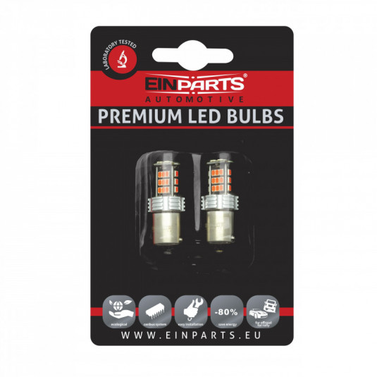 P21W LED izzó (30 x SMD 3020) piros canbus 12/24V