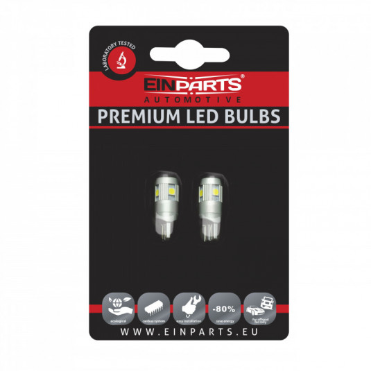 W5W LED izzó (5 x philips SMD 3030) 6000k canbus
