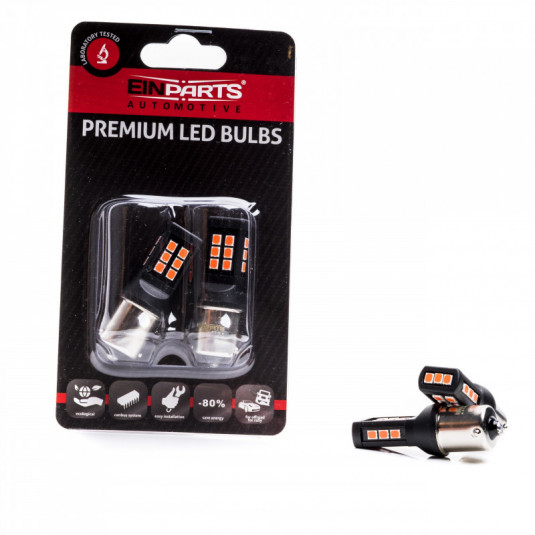 P21W LED izzó (21 x SMD 2835) piros canbus