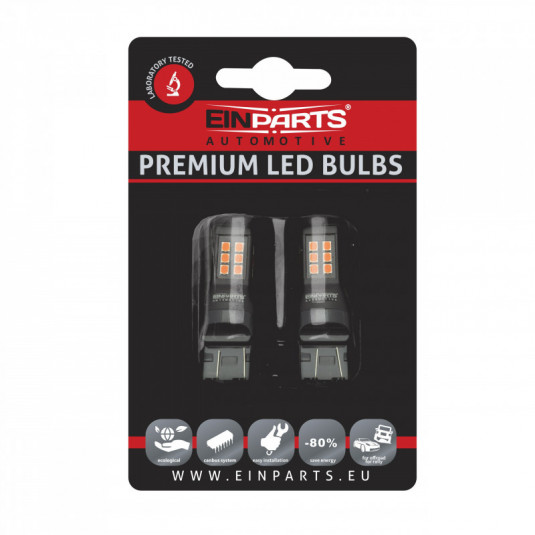 W21/5W LED izzó (21 x SMD 2835) piros canbus 7443ck