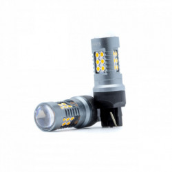 W21W LED izzó 24 SMD 3030 sárga canbus