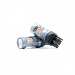 W21/5W LED izzó (24 x SMD 3030) piros canbus