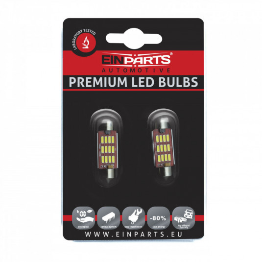 C10W LED izzó (12 x SMD 4014) 39 mm 6000k canbus