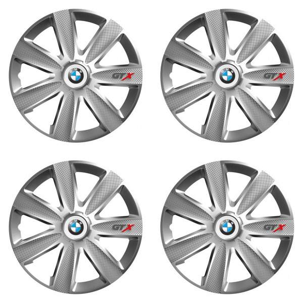 puklice pre BMW 15 GTX CARBON silver