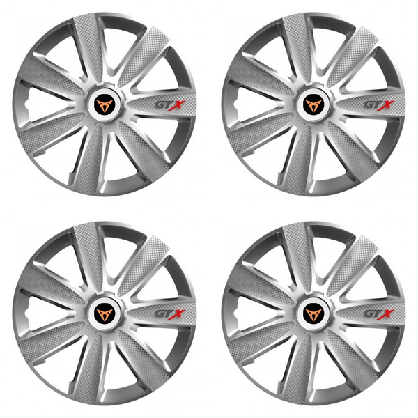 puklice pre Cupra 15 GTX CARBON silver