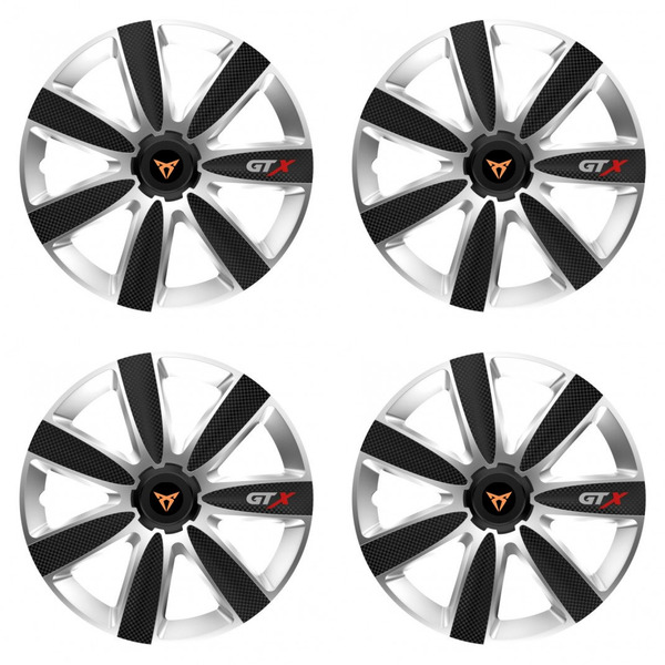 puklice pre Cupra 15 GTX CARBON silver/black