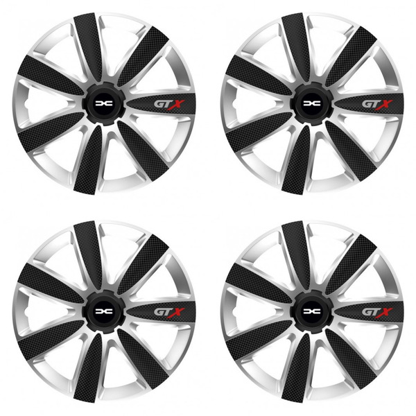 puklice pre Dacia (nové logo) 14 GTX CARBON silver/black