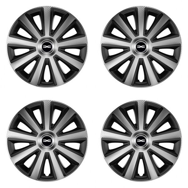 puklice pre Dacia (nové logo) 14 Aviator carbon silver&black
