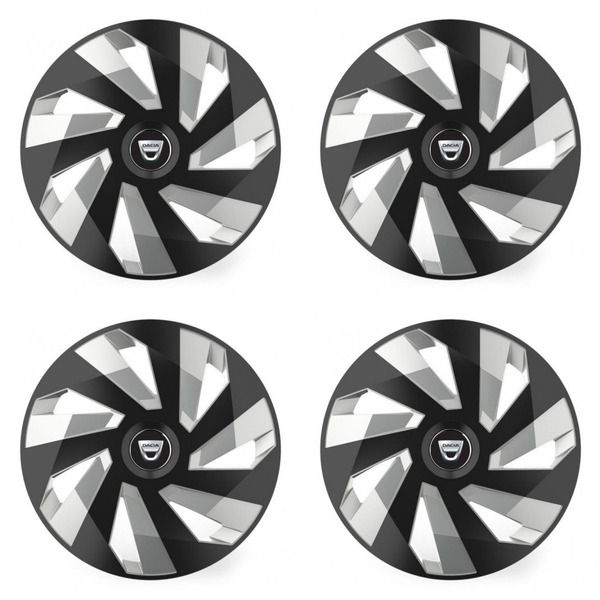 puklice pre Dacia (staršie logo) 16 Vector RC black and silver