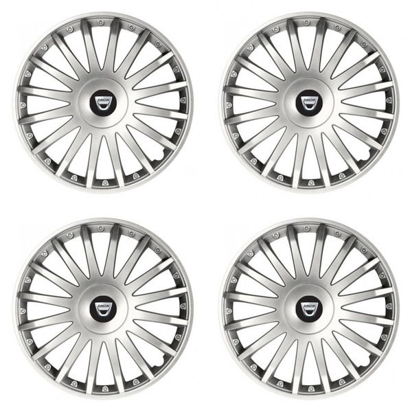 puklice pre Dacia (staršie logo) 16 CRYSTAL silver