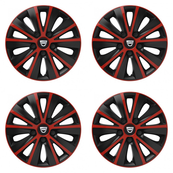 puklice pre Dacia (staršie logo) 16 RAPIDE red and black