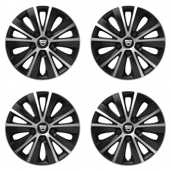 puklice pre Dacia (staršie logo) 16 RAPIDE silver and black