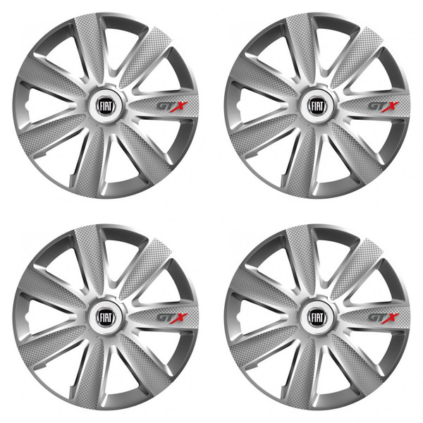 dísztárcsák Fiat (fekete) 15 GTX CARBON silver-hoz