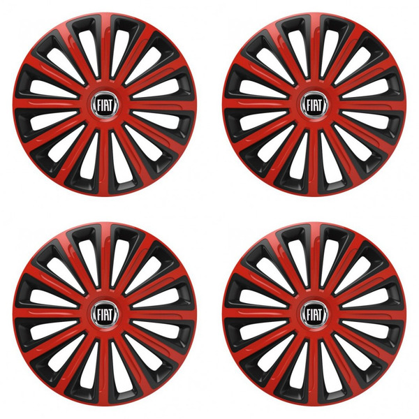 dísztárcsa Fiat (fekete) 16 TREND red and black