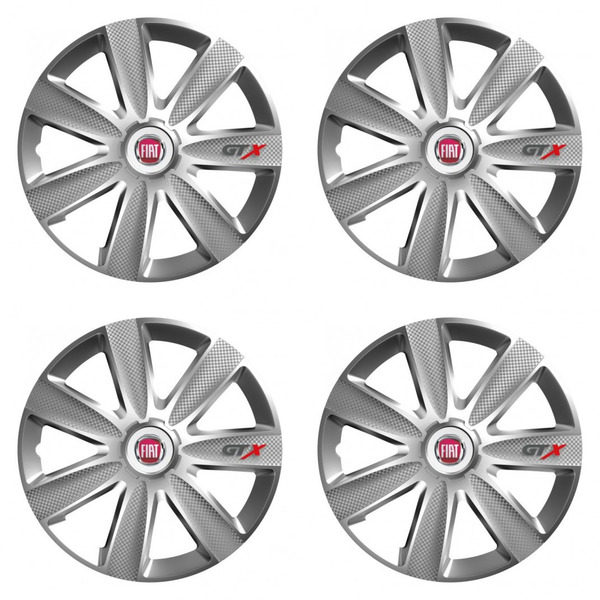 dísztárcsák Fiat (piros) 15 GTX CARBON silver