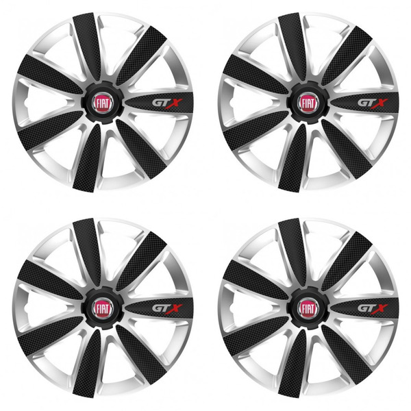 dísztárcsák Fiat (piros) 16 GTX CARBON silver/black
