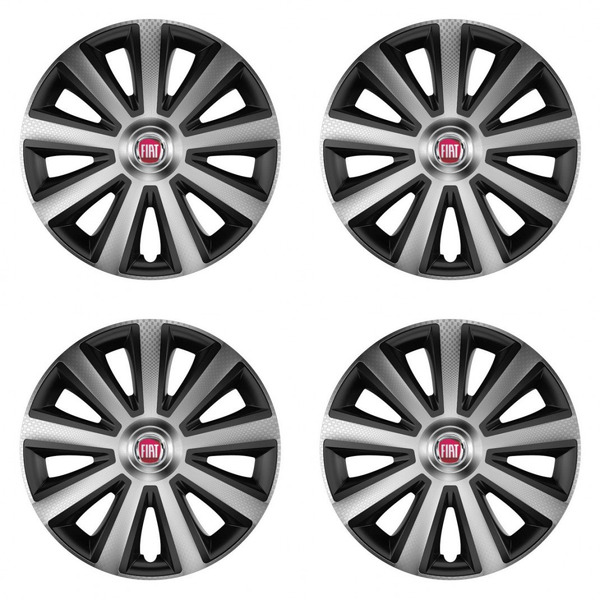 dísztárcsák Fiat (piros) 15 Aviator carbon silver&black