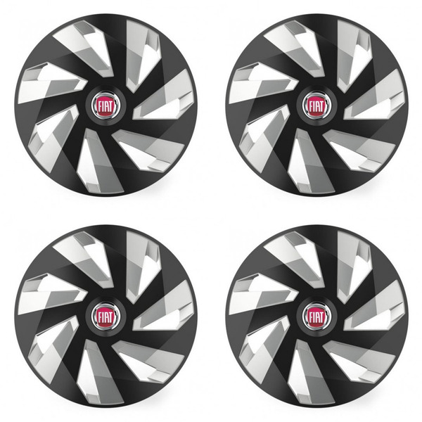 dísztárcsák Fiat (piros) 16 Vector RC black and silver