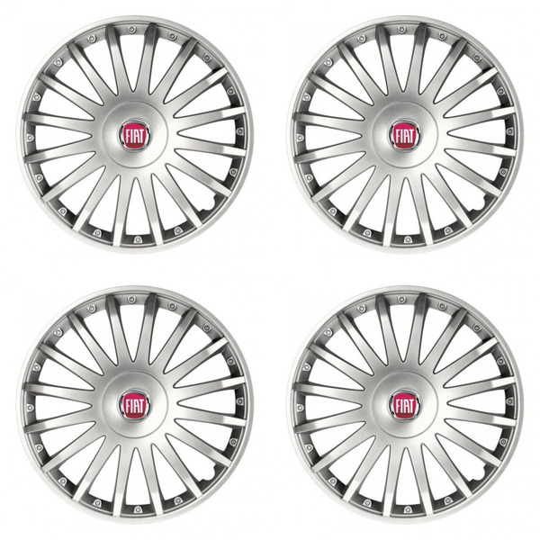 dísztárcsák Fiat (piros) 16 CRYSTAL silver