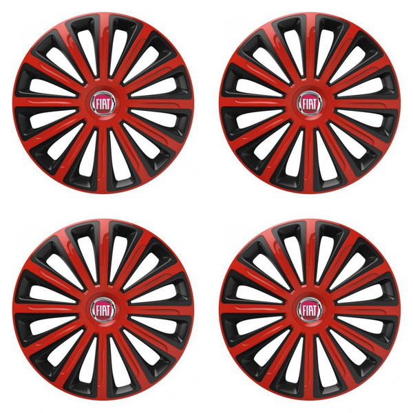 dísztárcsák Fiat (piros) 15 TREND red and black