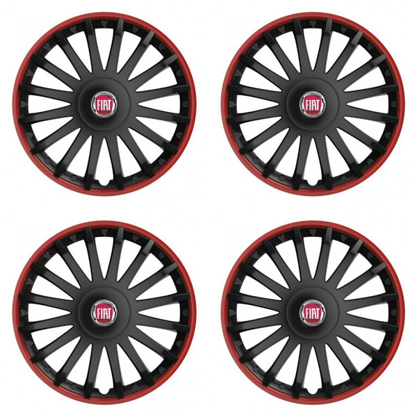 dísztárcsák Fiat (piros) 16 CRYSTAL RO black