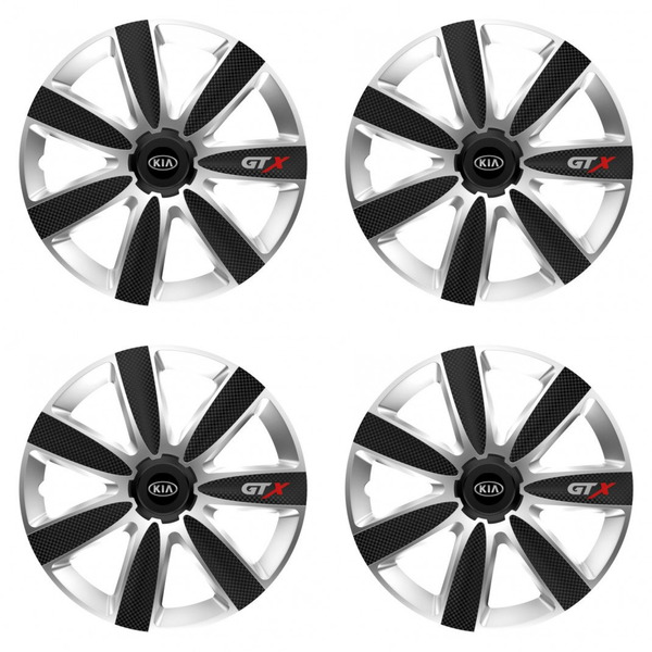 dísztárcsa Kia (régebbi logó) 15 GTX CARBON silver/black