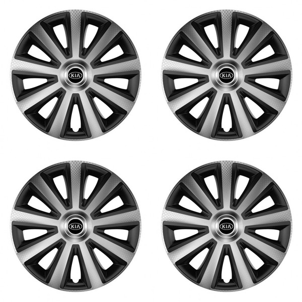 dísztárcsa Kia (régebbi logó) 15 Aviator carbon silver&black
