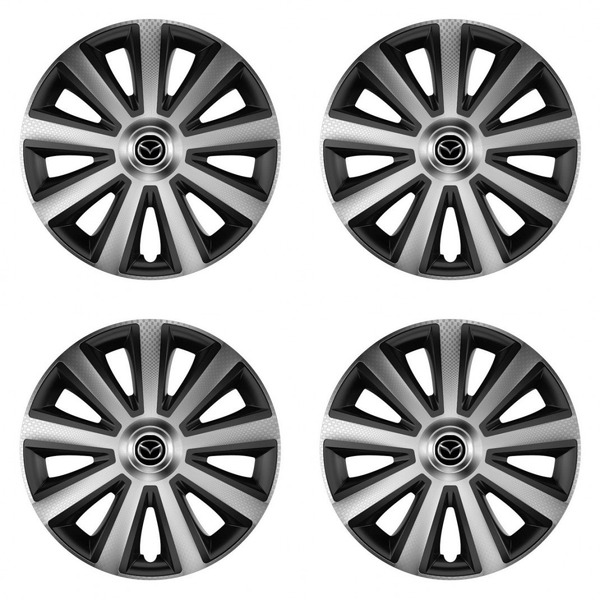 puklice pre Mazda 16 Aviator carbon silver&black