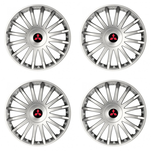 dísztárcsa Mitsubishi-hez (piros) 15 CRYSTAL silver