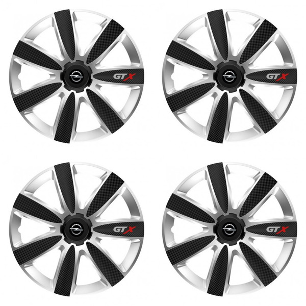 dísztárcsa Opel 16 GTX CARBON silver/black típushoz