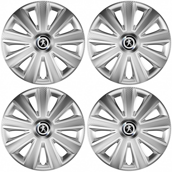 dísztárcsák Peugeot-hoz (régebbi logó) 15 Aviator carbon silver