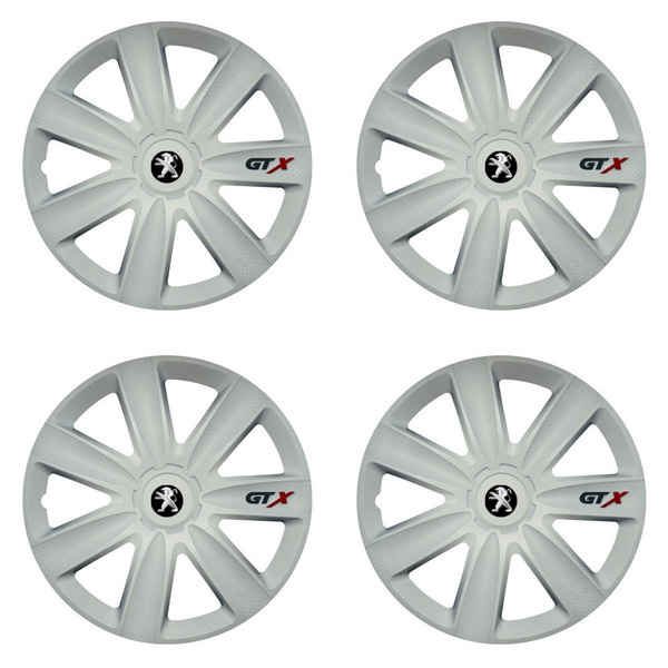 dísztárcsák Peugeot-hoz (régebbi logó) 15 GTX carbon white