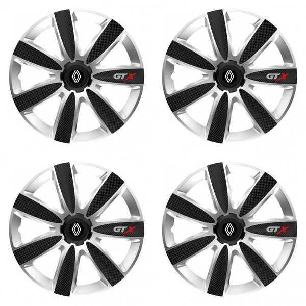 dísztárcsa Renault (új logó) 15 GTX CARBON silver/black