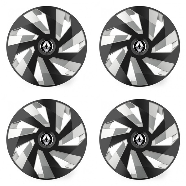 dísztárcsa Renault (régebbi logó) 15 Vector RC black and silver