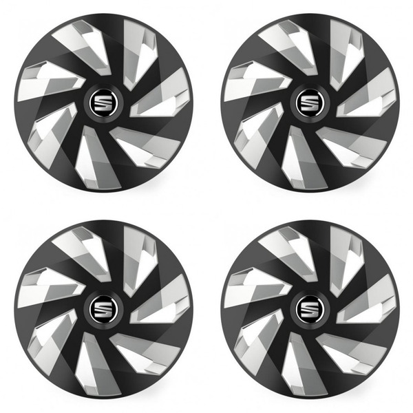 dísztárcsa Seat 14 Vector RC black and silver számára