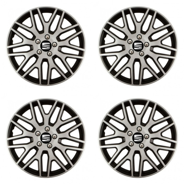 dísztárcsa Seat 15 Dakar NC silver and black számára