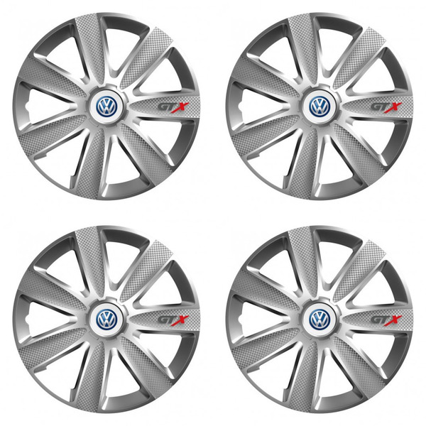 dísztárcsa VW (kék) 15 GTX CARBON silver